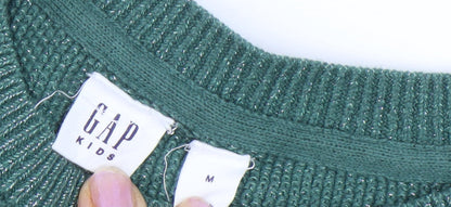 Gap Kids Green Crew Neck Pullover Jumper Size 8
