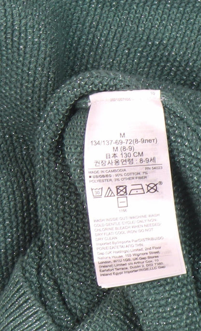 Gap Kids Green Crew Neck Pullover Jumper Size 8