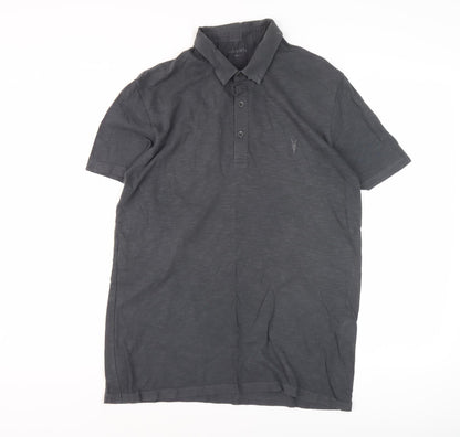 AllSaints Men's Grey Polo Shirt Size M