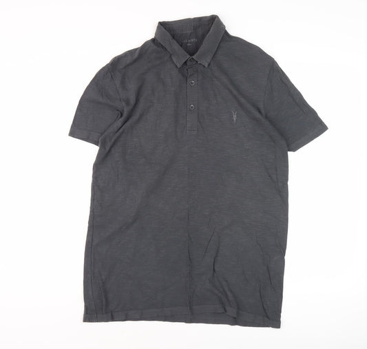 AllSaints Men's Grey Polo Shirt Size M
