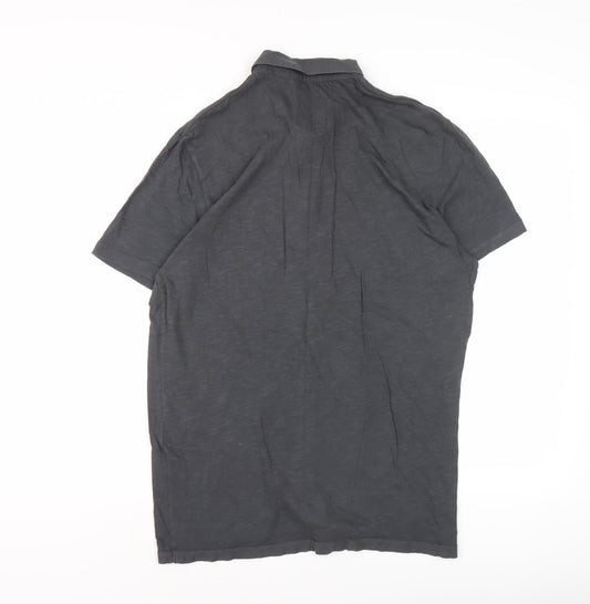 AllSaints Men's Grey Polo Shirt Size M