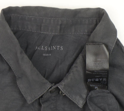 AllSaints Men's Grey Polo Shirt Size M