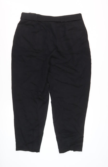 Ted Baker Women's Black Cotton Belted Trousers Size 4