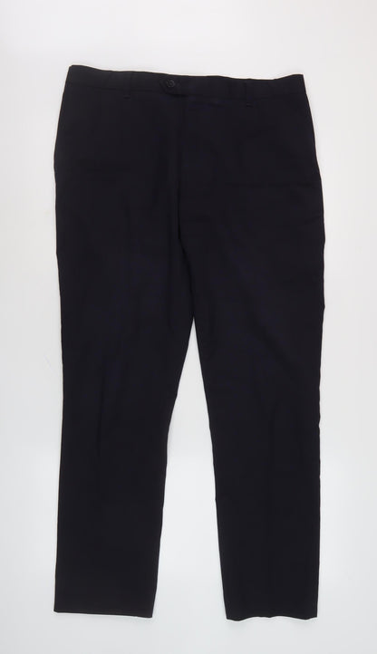 Next Men's Black Trousers, Size L, Button Closure