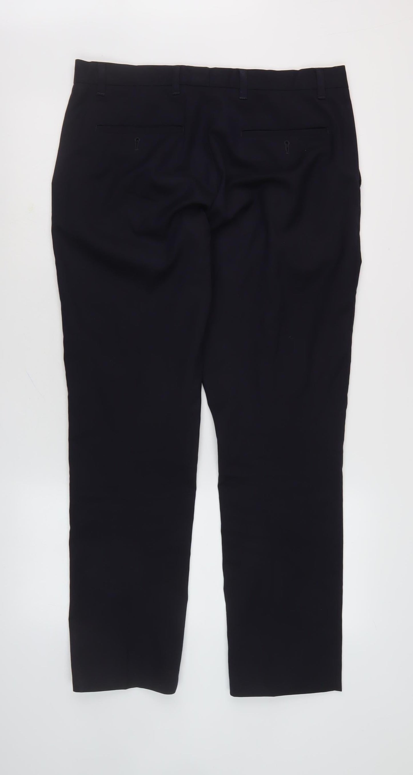 Next Men's Black Trousers, Size L, Button Closure