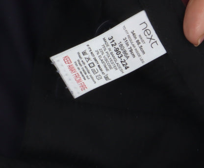 Next Men's Black Trousers, Size L, Button Closure