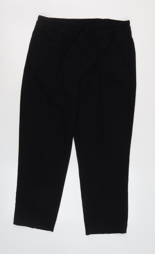 Reiss Women's Black Cropped Trousers, Size 12