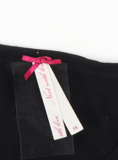 Womens UK Size 16 NEXT Black  Blouse