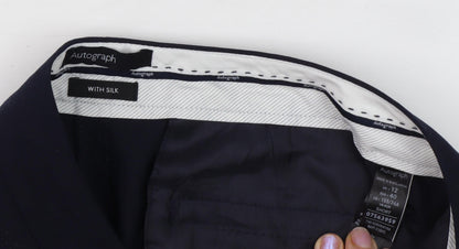 Womens UK Size 12 Marks and Spencer Regular Fit Dress Pants Black Trousers