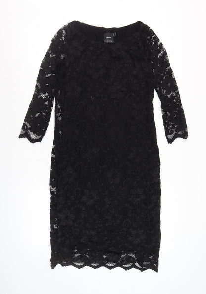 ASOS Black Maternity Lace Dress, Size 10, 3/4 Sleeve