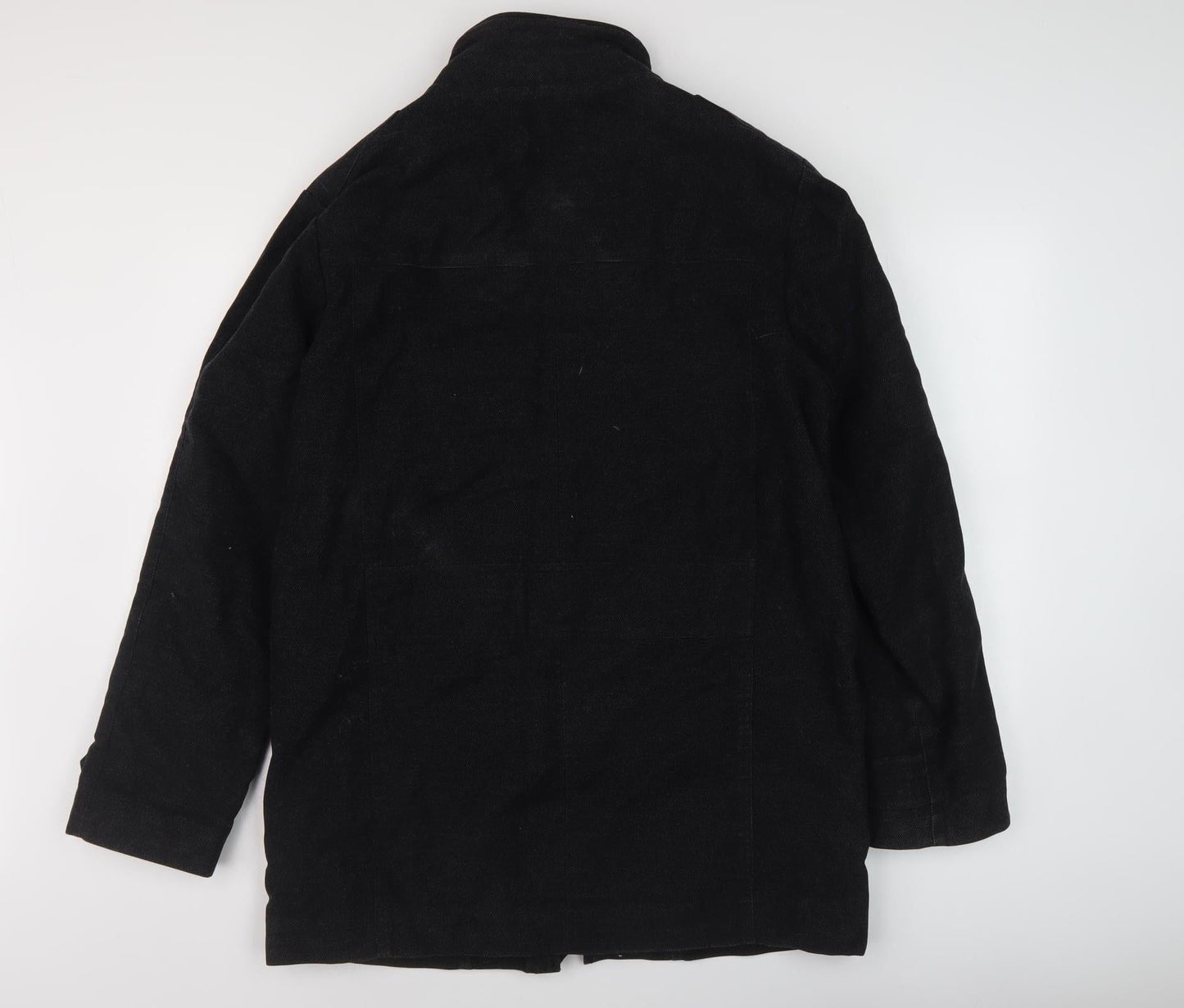 Mens UK Size M Thomas Nash Black Overcoat