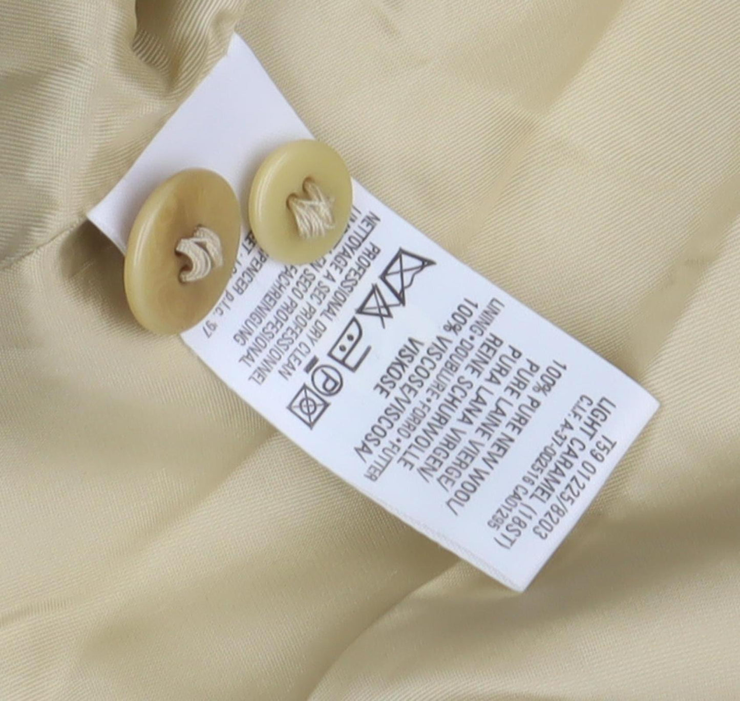 Marks & Spencer Women's Beige Wool Coat Size 18