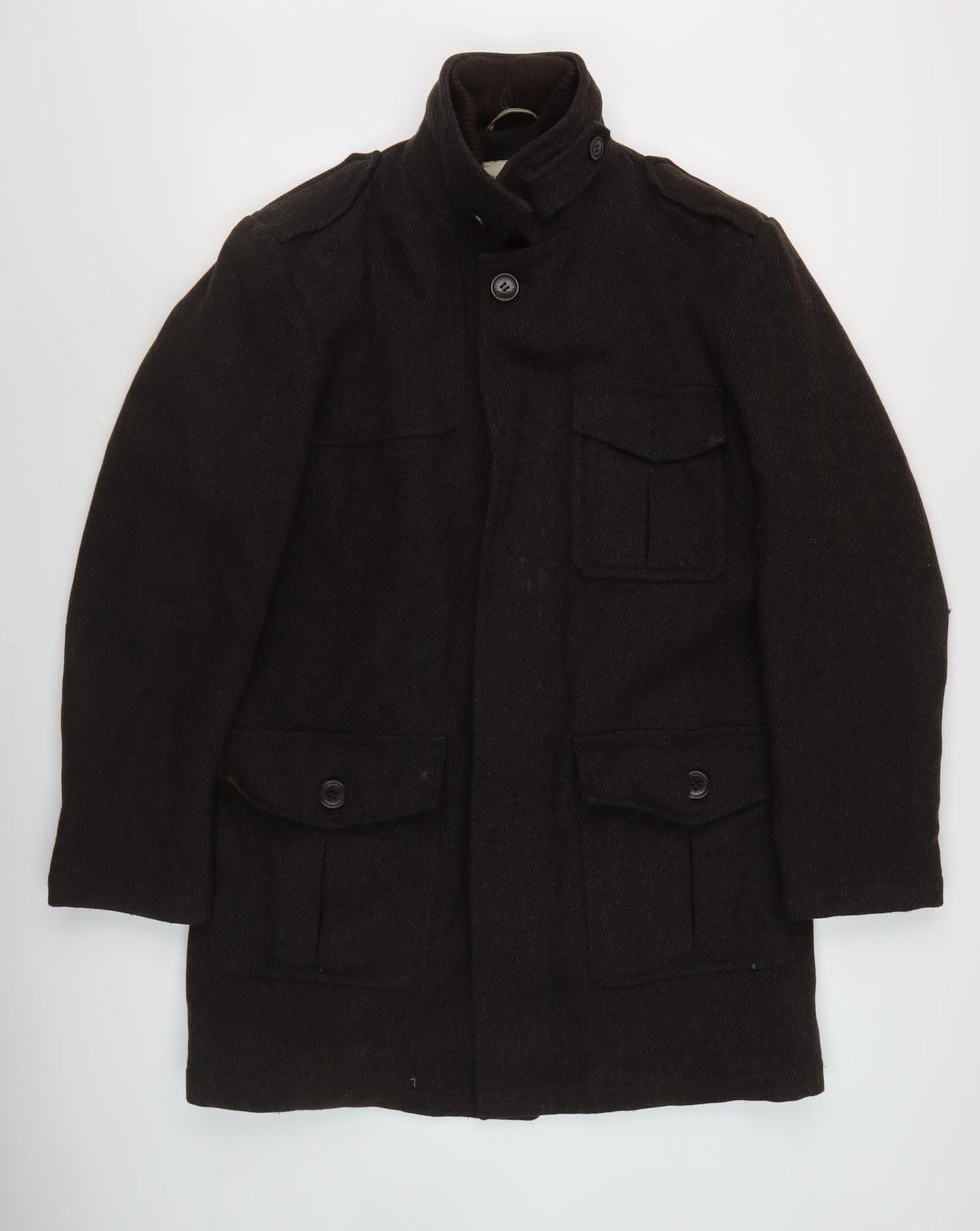 Mens UK Size M Rocha John Rocha Black Military Jacket