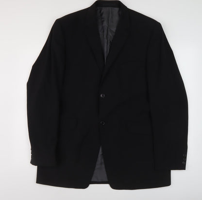 Mens UK Size 42 Jeff Banks Regular Black Suit Jacket