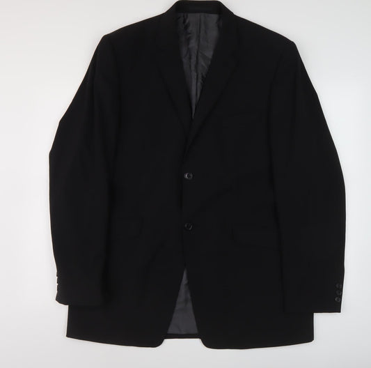 Mens UK Size 42 Jeff Banks Regular Black Suit Jacket