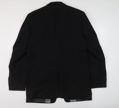 Mens UK Size 42 Jeff Banks Regular Black Suit Jacket