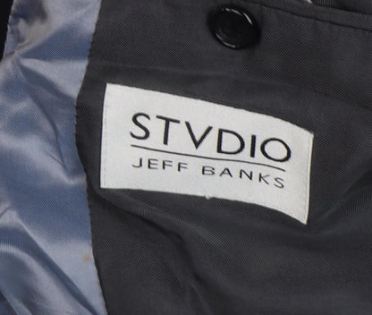 Mens UK Size 42 Jeff Banks Regular Black Suit Jacket