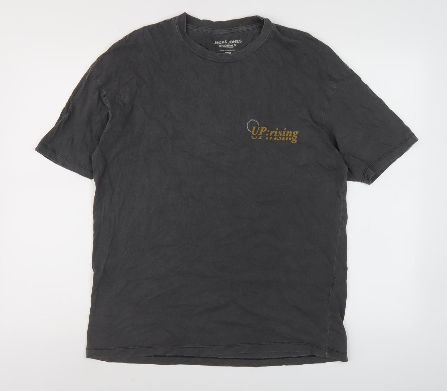 Mens UK Size S JACK & JONES Black  T-Shirt
