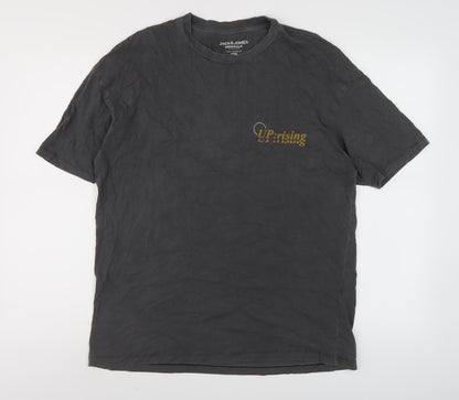 Mens UK Size S JACK & JONES Black  T-Shirt