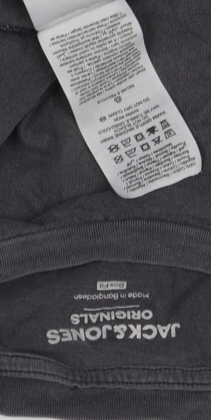 Mens UK Size S JACK & JONES Black  T-Shirt