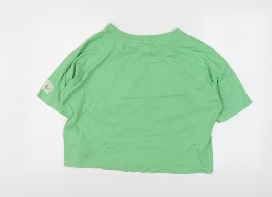 Primark Disney Green Cropped T-Shirt for Women - S
