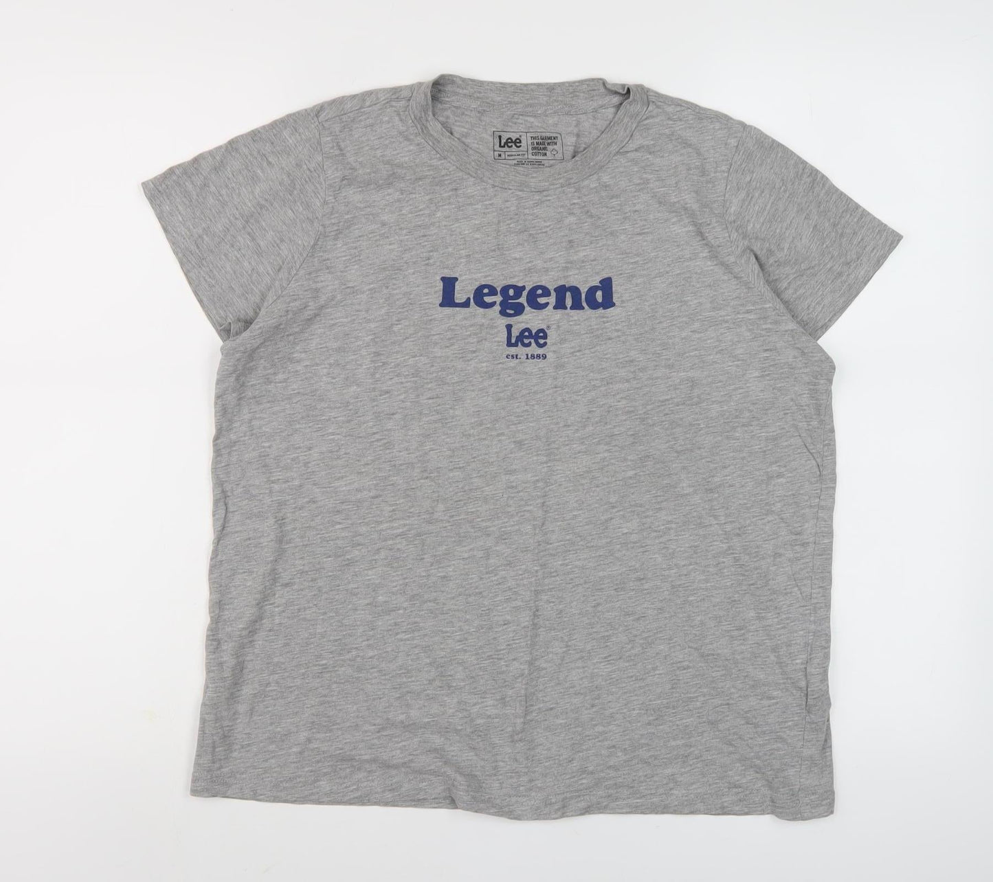 Lee Men's Grey Organic Cotton Regular Fit T-Shirt