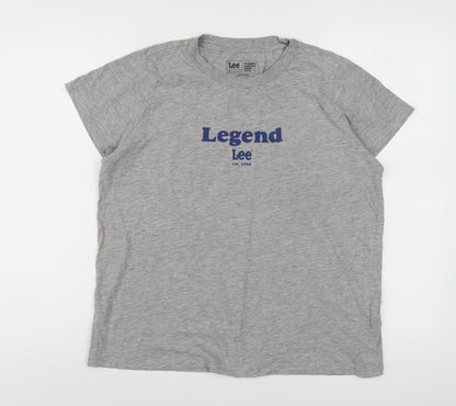 Lee Men's Grey Organic Cotton Regular Fit T-Shirt