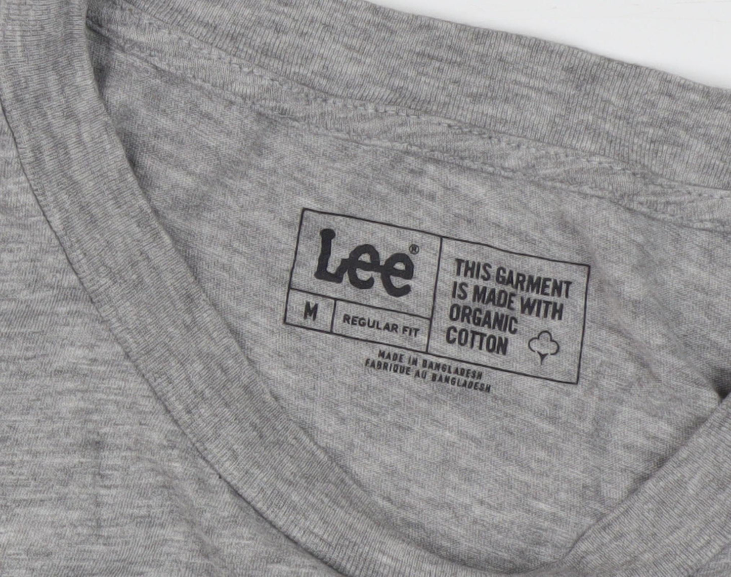Lee Men's Grey Organic Cotton Regular Fit T-Shirt