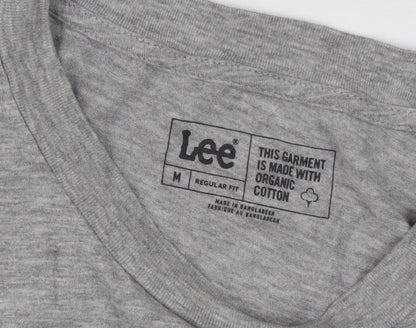 Lee Men's Grey Organic Cotton Regular Fit T-Shirt