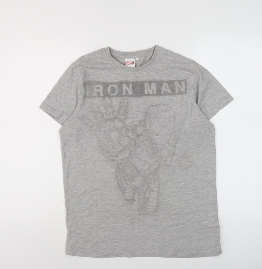 Marvel Iron Man T-Shirt - Grey Cotton M