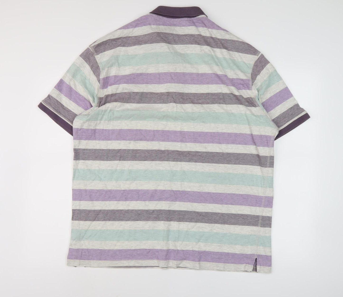 James Pringle Men's Multicoloured Striped Polo L