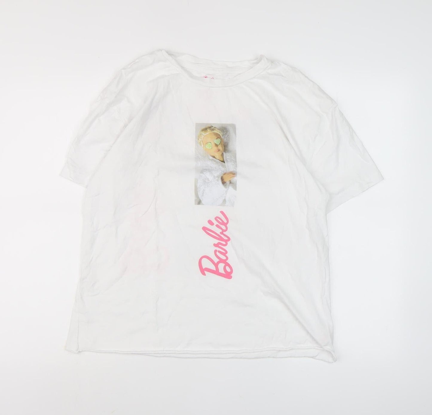 Barbie Women's White Graphic T-Shirt, Size M