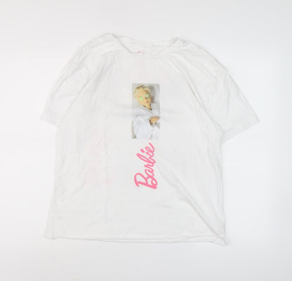 Barbie Women's White Graphic T-Shirt, Size M