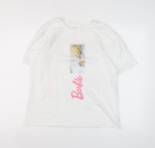 Barbie Women's White Graphic T-Shirt, Size M