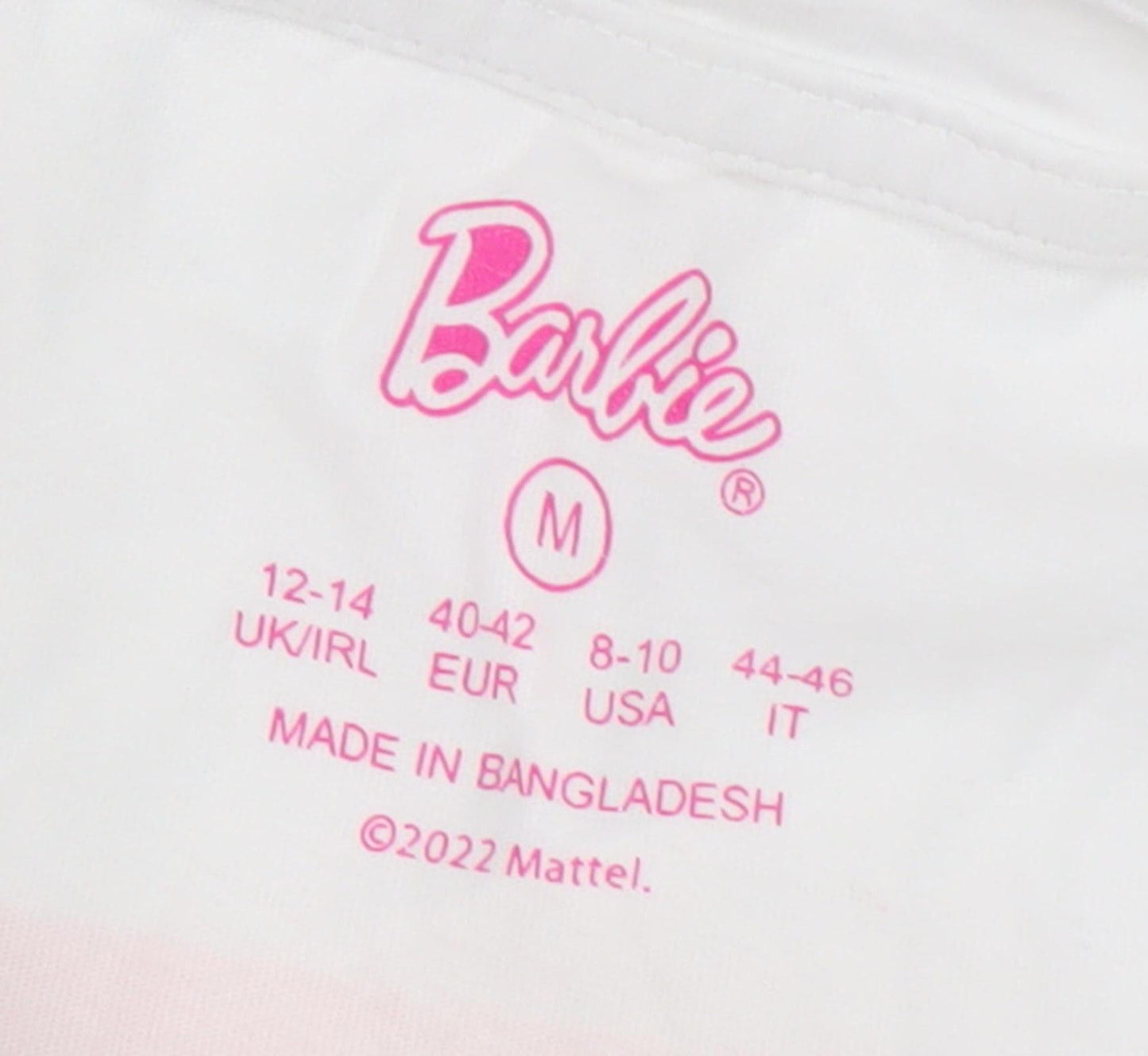 Barbie Women's White Graphic T-Shirt, Size M
