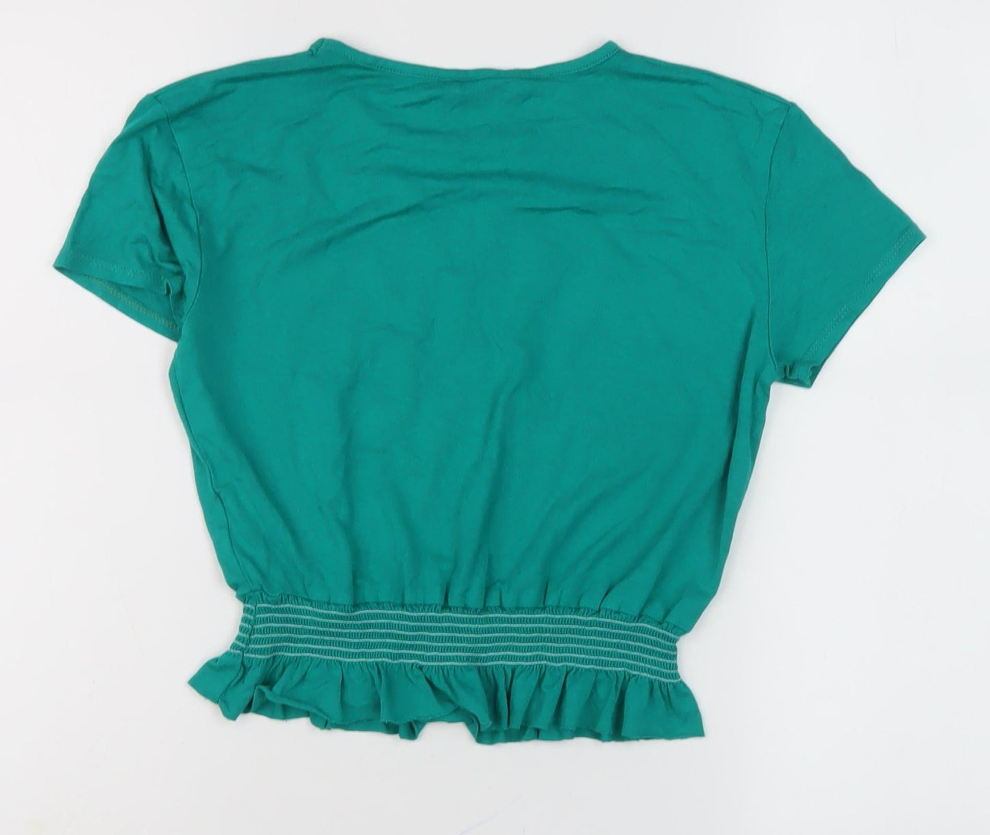 Candy Couture Green Cropped T-Shirt for Girls, 11 Years