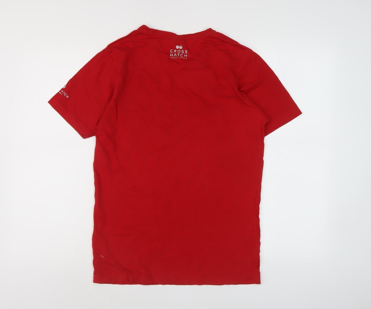 Mens UK Size S Crosshatch Red  T-Shirt