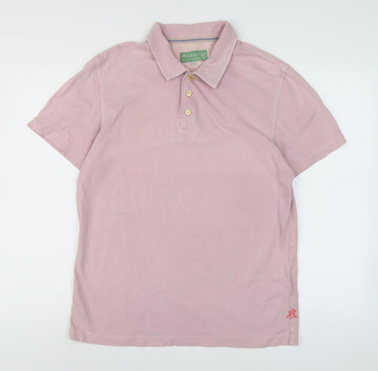 White Stuff Men's Pink Polo Shirt - Medium, Casual Wear