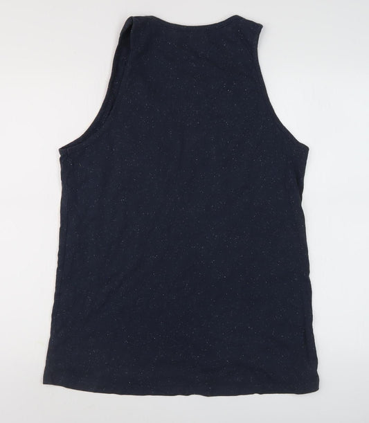 SoulCal & Co Men's L Black Sleeveless T-Shirt, Logo Accent