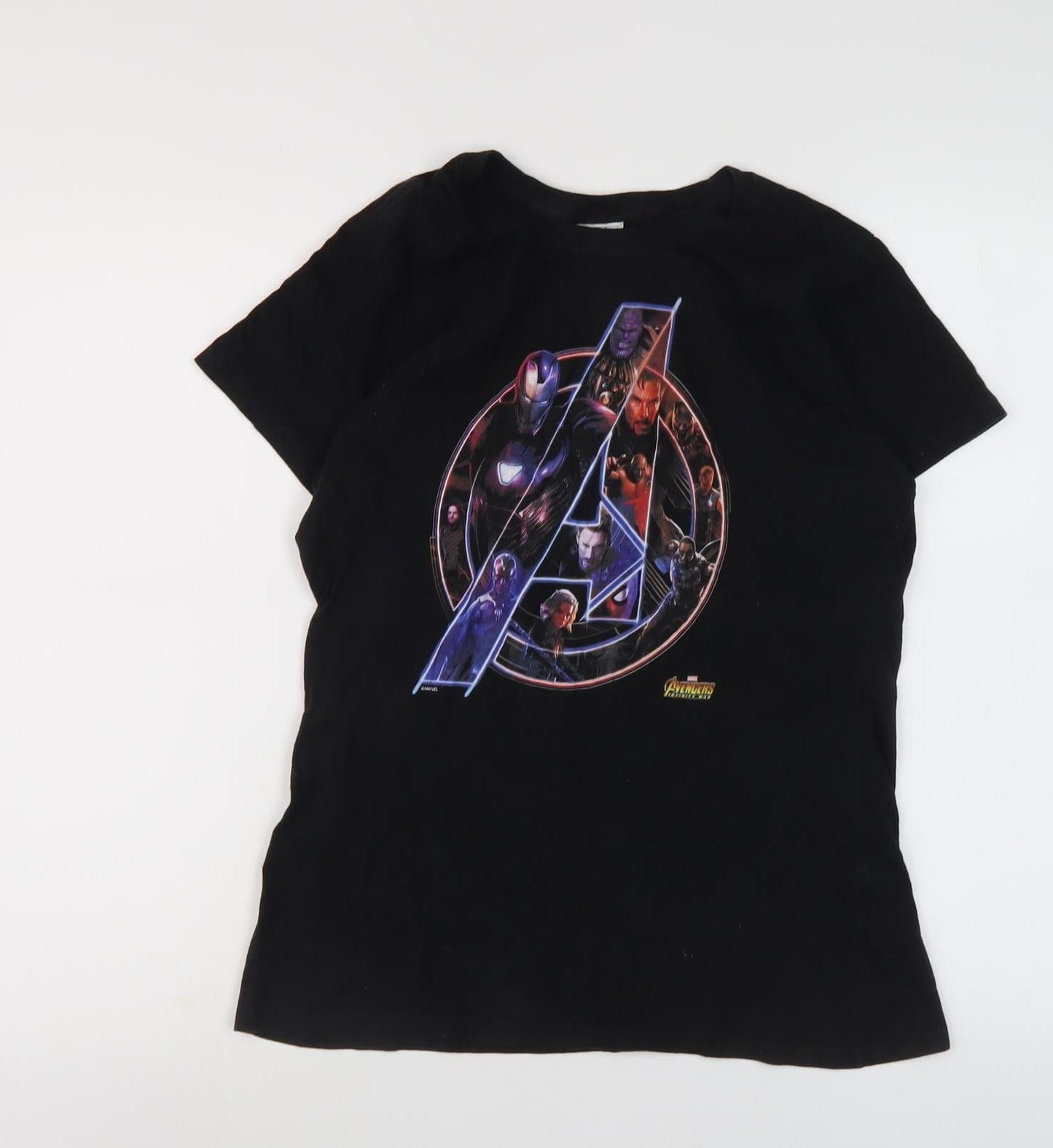 Marvel Boys Black Avengers T-Shirt, Small, Graphic Print