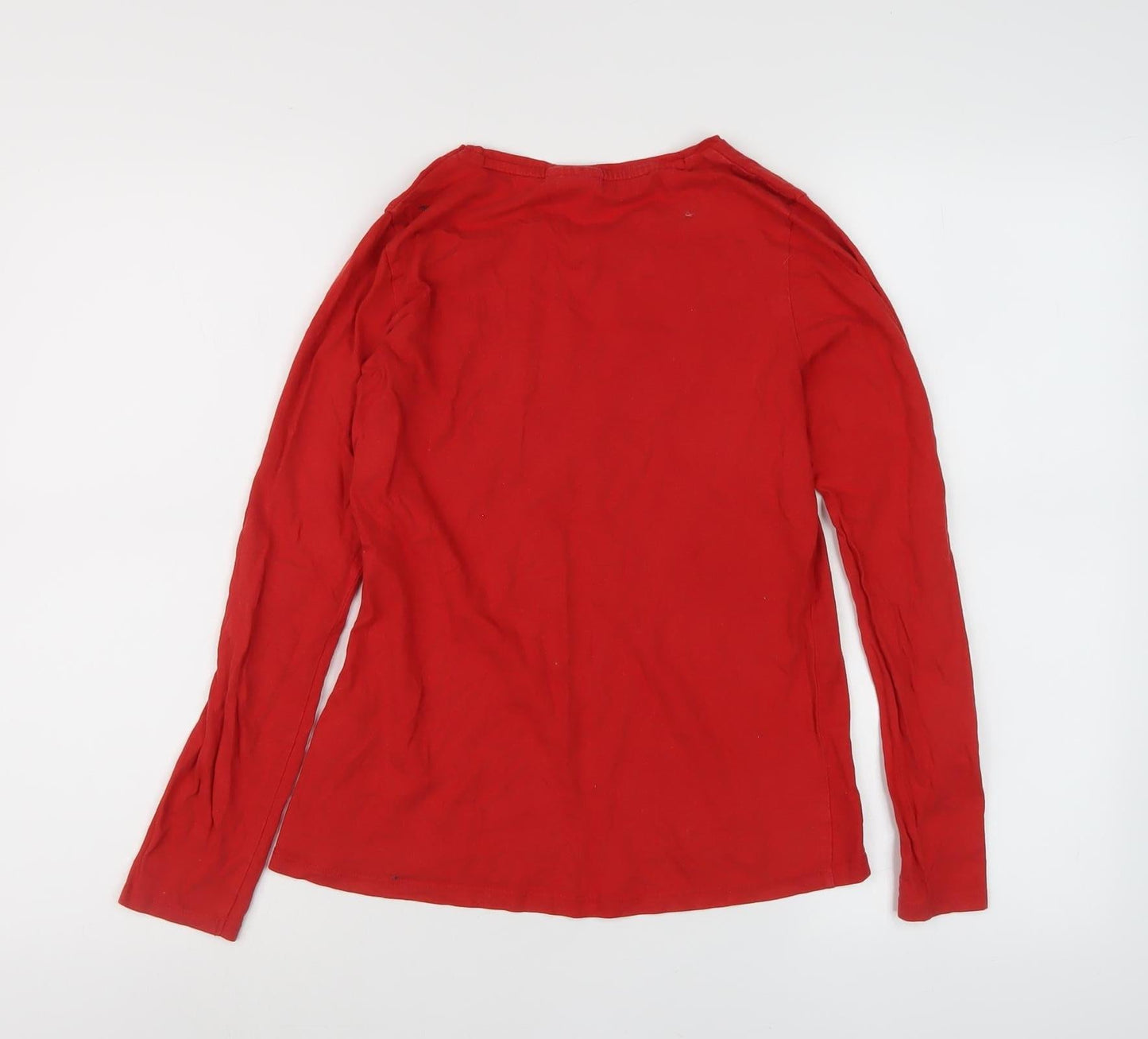 Disney Girls Red Mickey Mouse T-Shirt Age 11-12 Crew Neck