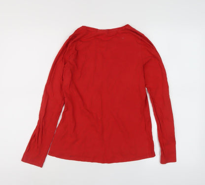 Disney Girls Red Mickey Mouse T-Shirt Age 11-12 Crew Neck