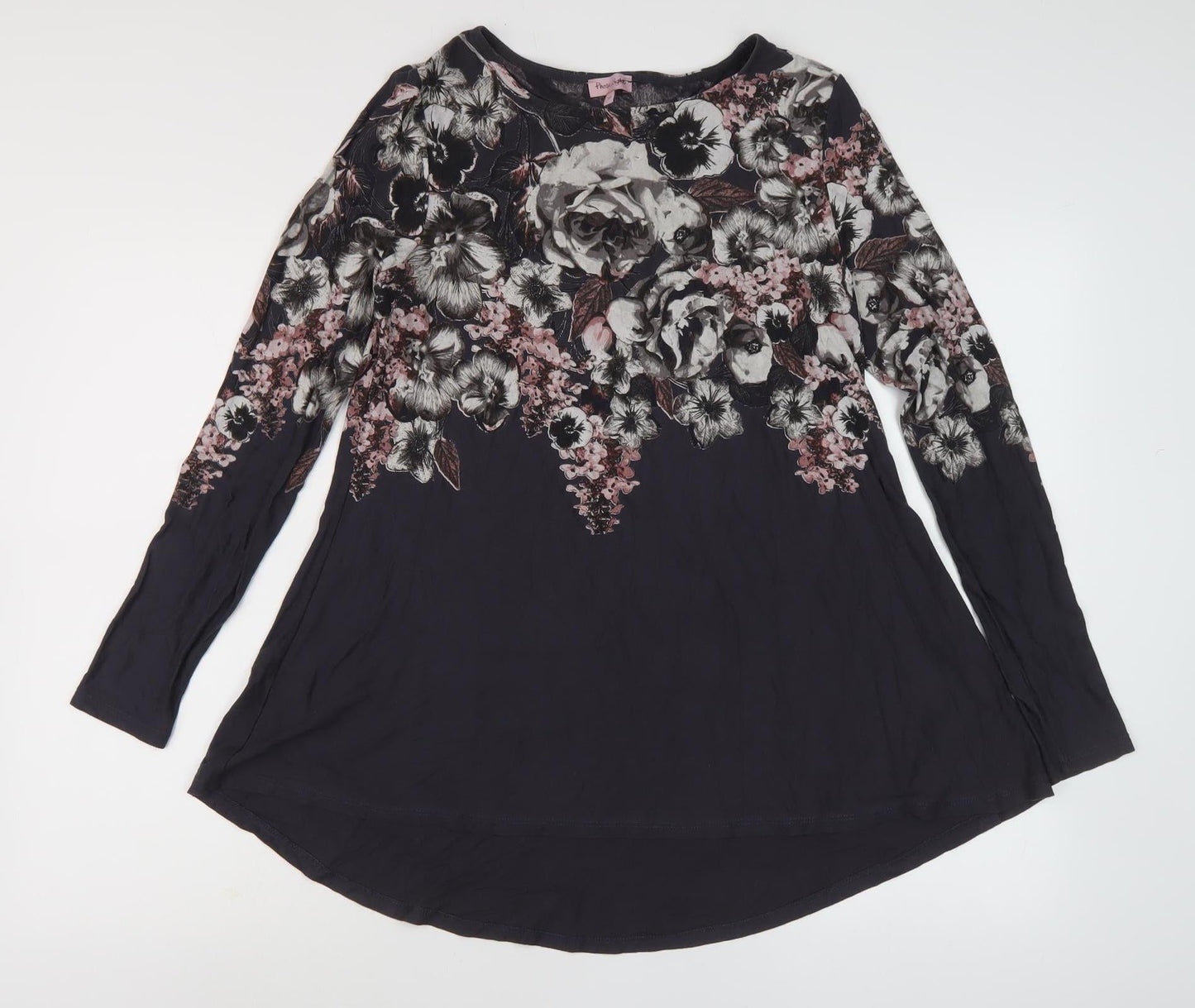 Womens UK Size 10 Phase Eight Black Tunic Blouse