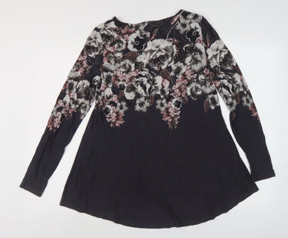 Womens UK Size 10 Phase Eight Black Tunic Blouse