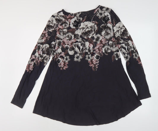 Womens UK Size 10 Phase Eight Black Tunic Blouse