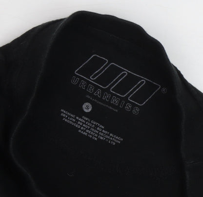 Urbanmiss Men's Black Space Graphic T-Shirt, Size S