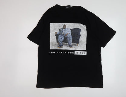 The Notorious B.I.G. Men's Black Graphic T-Shirt L Music