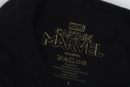Unisex Adults UK Size S Marvel Black Basic T-Shirt
