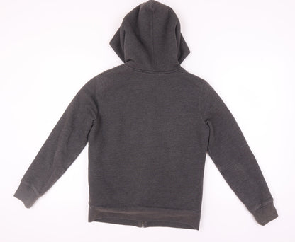 Gap Grey Unisex Hoodie, Size M, Full Zip with Logo