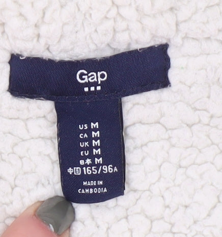 Gap Grey Unisex Hoodie, Size M, Full Zip with Logo